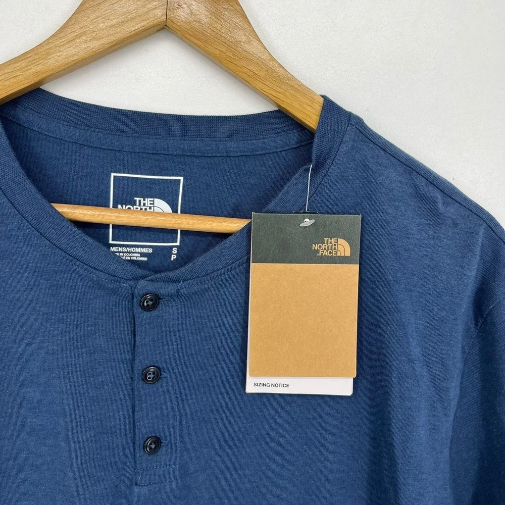 The North Face Terrain SS Henley T-Shirt Shady Blue Mens Small New NWT